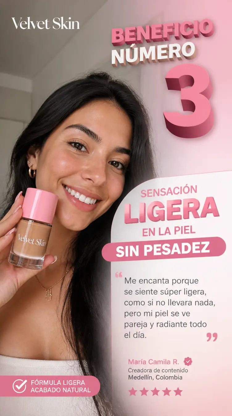 Velvet Skin - Beneficio sensación ligera